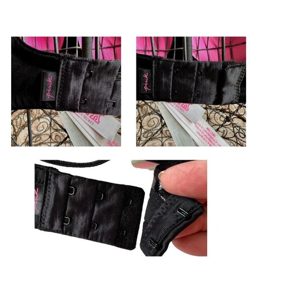 Victoria's Secret PINK Mult Way Push Up Bra 36D Black Multiposition Adju… - Picture 6 of 12